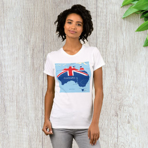 Camiseta Mapa em Silhueta da Bandeira da Austrália
