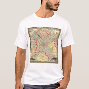 Camiseta Mapa em torno da cidade de Philadelphfia