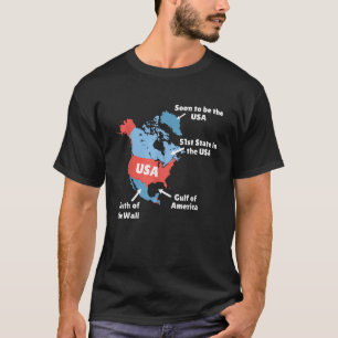 Camiseta Mapa engraçado dos EUA Canadá Golfo de Mim