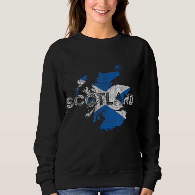 Camiseta Mapa escocês e Flag Souvenir - Scotla em dificulda (Frente)