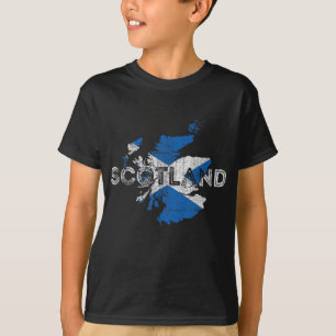 Camiseta Mapa escocês e Flag Souvenir - Scotla em dificulda