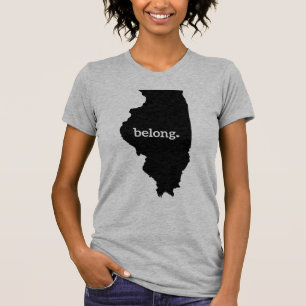 Camiseta Mapa Estatal de Illinois Belong
