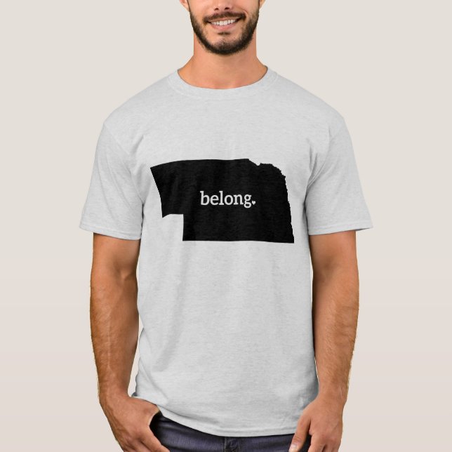 Camiseta Mapa Estatal de Nebraska Belong (Frente)