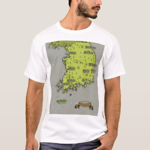 Camiseta Mapa estilo vintage da Coreia do Sul