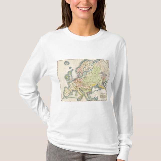 Camiseta Mapa etnográfico de Europa (Frente)
