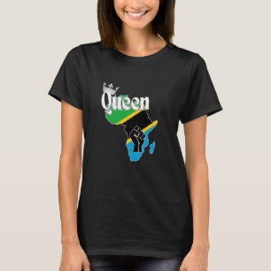Camiseta Mapa F Da Tanzânia Rainha Com Bandeira Da Tanzânia