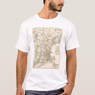 Camiseta Mapa ferroviário dos Estados da Nova Inglaterra
