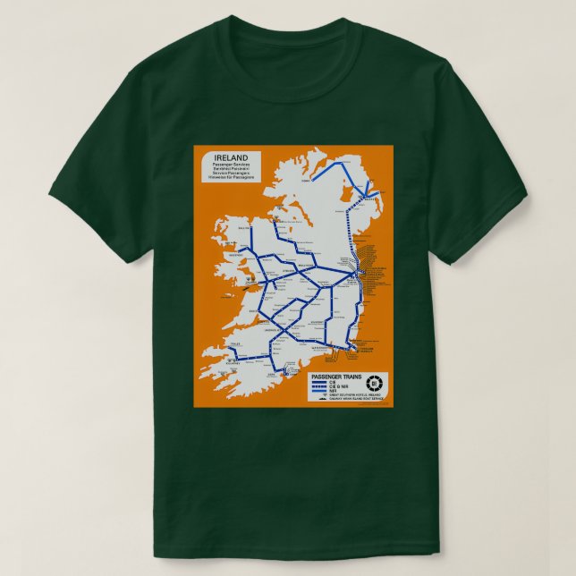 Camiseta Mapa ferroviário irlandês 1969 1 (Frente do Design)