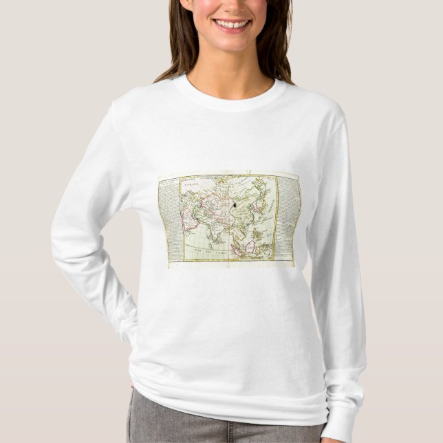 Camiseta Mapa físico de Ásia (Frente)