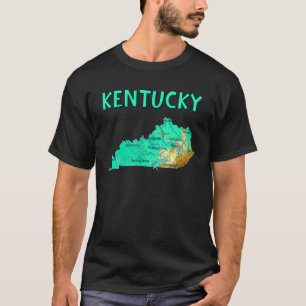 Camiseta Mapa Físico Dos Grandes Rios Das Cidades Do Kentuc