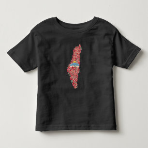Camiseta Mapa Floral da Palestina Domo de Rock al quads Gif