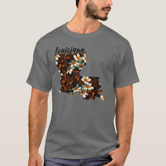 Camiseta Mapa Floral dos Estados Unidos Mapa de