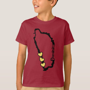 Camiseta mapa fofo da Dominica