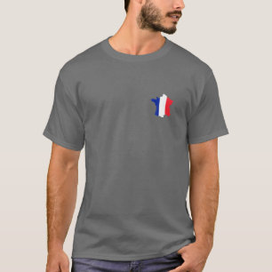 Camiseta Mapa Francês E Logotipo Do Peito De Bandeira - Sou