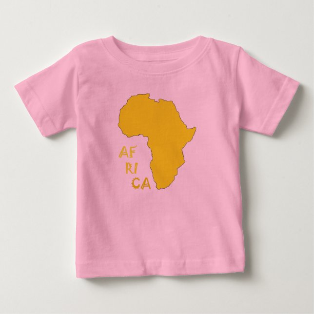 Camiseta Mapa Funky Amarelo da África (Frente)