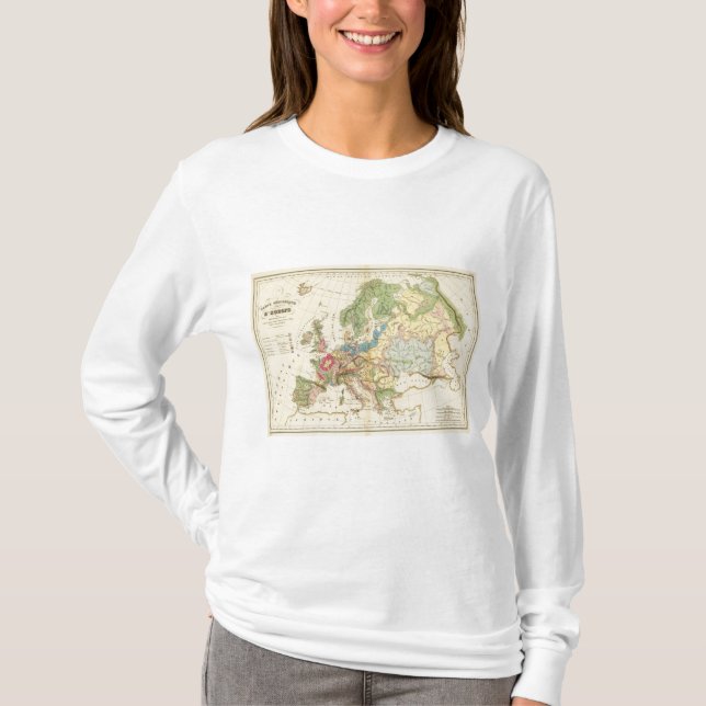 Camiseta Mapa Geological de Europa (Frente)