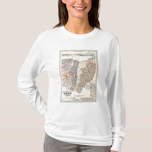Camiseta Mapa Geological de Ohio (Frente)