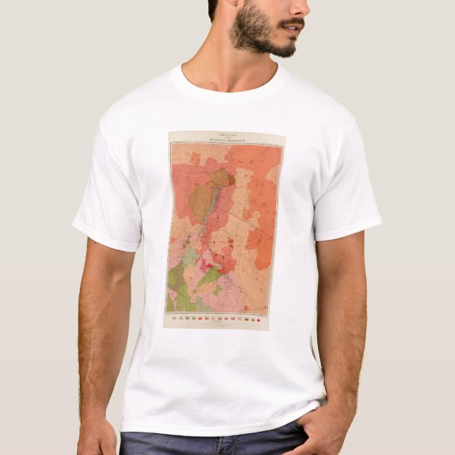 Camiseta Mapa Geological do distrito de Washoe (Frente)