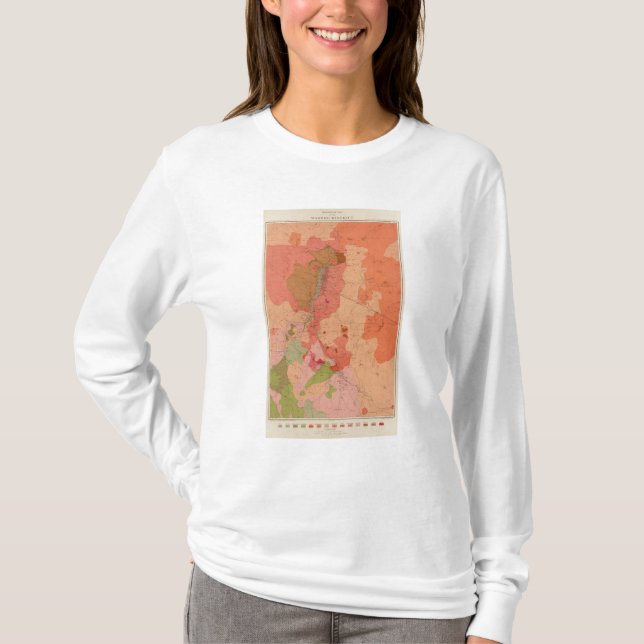 Camiseta Mapa Geological do distrito de Washoe (Frente)