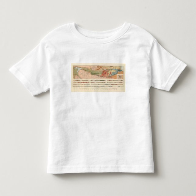 Camiseta Mapa Geological geral do distrito de Marquette (Frente)