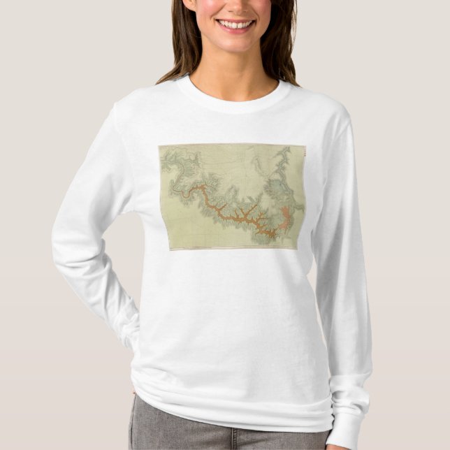 Camiseta Mapa geológico composto do platô de Kaibab (Frente)