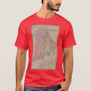 Camiseta Mapa Geológico de Vintage Rhode Island 1840