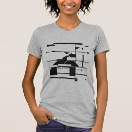Camiseta Mapa Geométrico do Metrô Negro Abstrato Labirinto