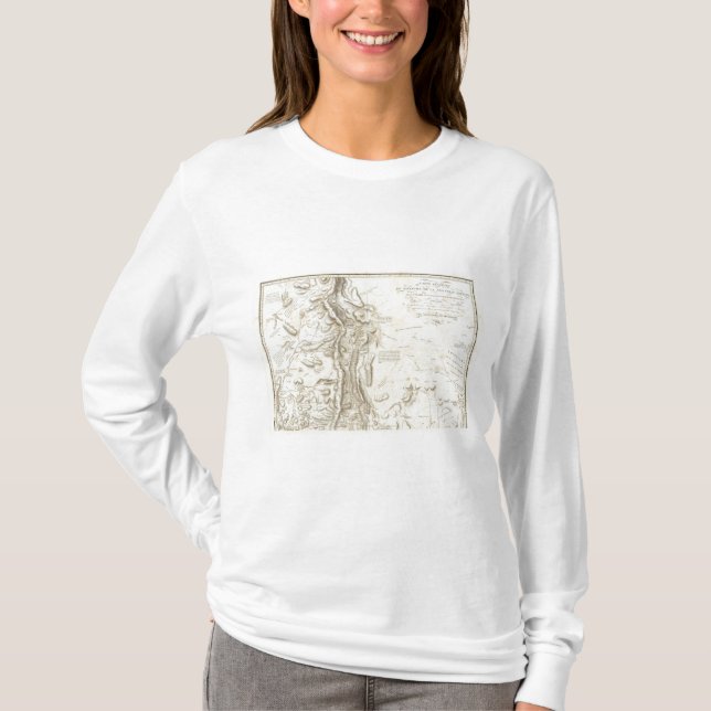 Camiseta Mapa geral do reino da espanha nova (Frente)