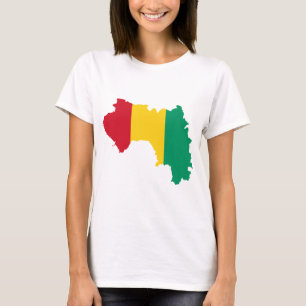 Camiseta Mapa GN da bandeira da Guiné
