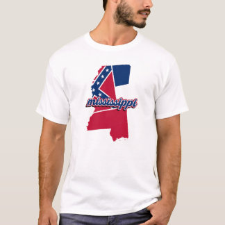 Camiseta Mapa gráfico do Mississippi com design de bandeira
