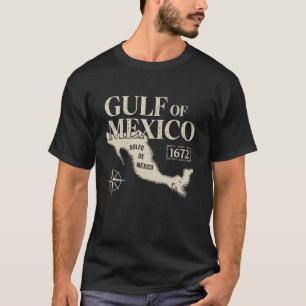Camiseta Mapa Histórico do Golfo do México de 1672 Desenho
