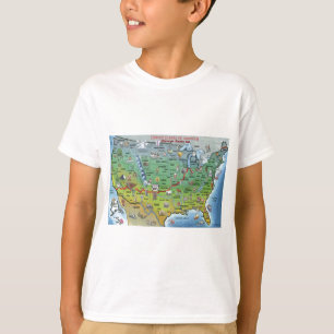 Camiseta Mapa histórico dos desenhos animados da rota 66