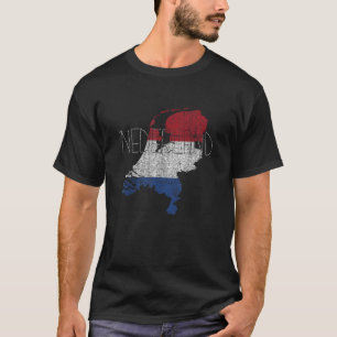 Camiseta Mapa Holandês e Flag Souvenir - Países Baixos