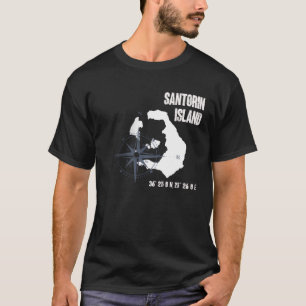 Camiseta Mapa Holi das Coordenadas do Mediterrâneo da Ilha