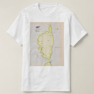 Camiseta Mapa ilustrado da Córsega