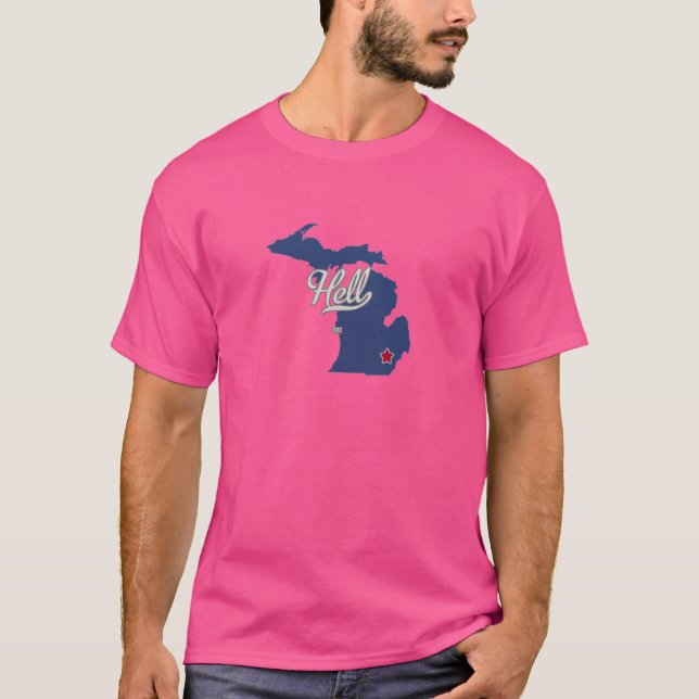 Camiseta Mapa Inferno do MI de Michigan (Frente)