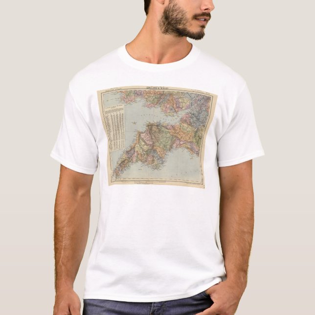 Camiseta Mapa Inglaterra do marco decisivo, Wales 5 (Frente)
