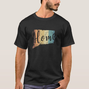 Camiseta Mapa inicial do Connecticut nos EUA