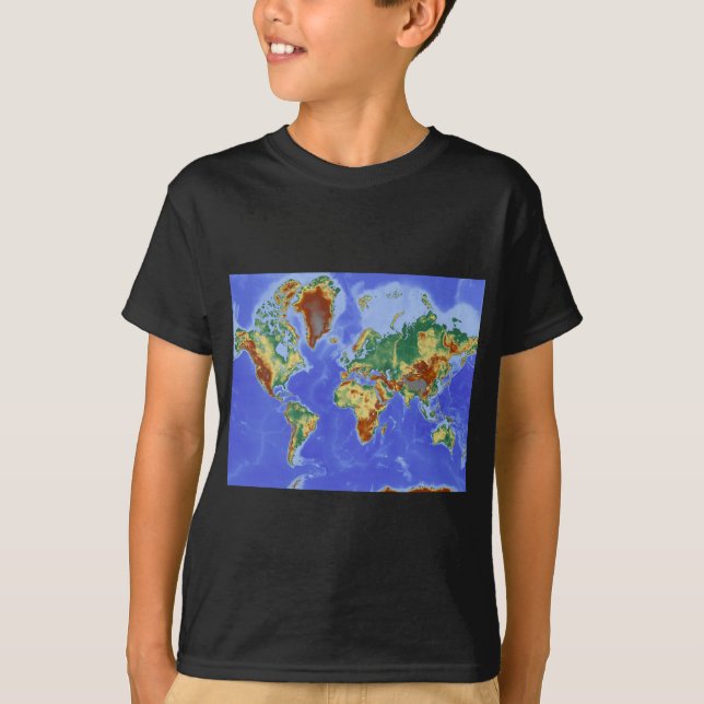 Camiseta Mapa Internacional da Geografia Mundial (Frente)