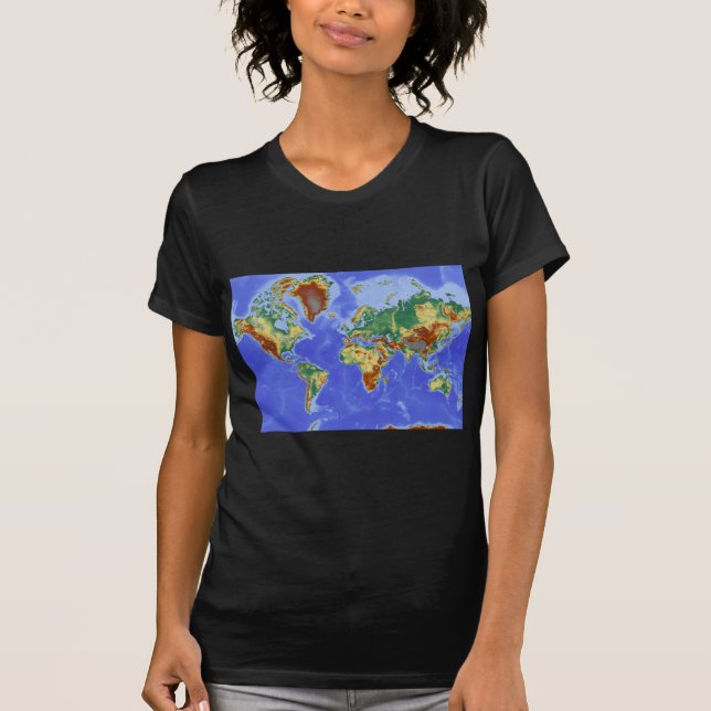 Camiseta Mapa Internacional da Geografia Mundial (Frente)