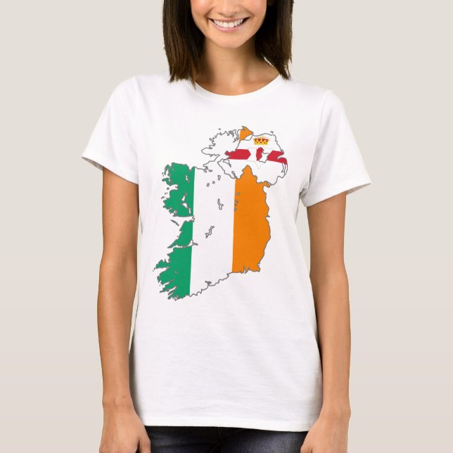 Camiseta Mapa Irlandês da Nação Celta (Frente)