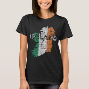 Camiseta Mapa irlandês e bandeira Souvenir - Irlanda em dif