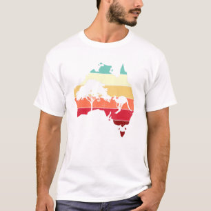 Camiseta Mapa legal da Austrália Cangaroo Rainbow Aus Austr