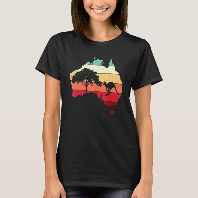 Camiseta Mapa Legal da Austrália Canguru Arco-íris Australi (Frente)