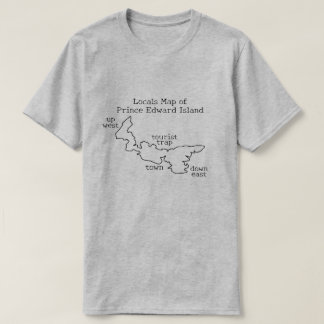 Camiseta Mapa local da Ilha Príncipe Edward