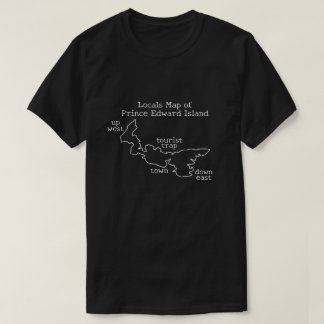 Camiseta Mapa local da Ilha Príncipe Edward