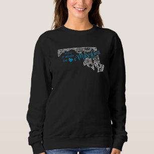 Camiseta Mapa Mandala do Estado de Maryland Md Casa EUA Amé