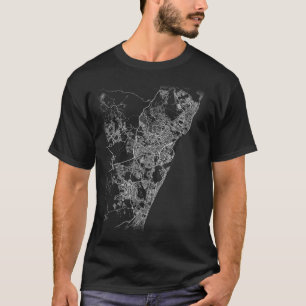Camiseta Mapa mínimo da cidade de Recife (LETRAS GRANDES)