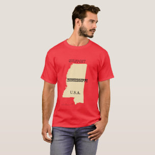 Camiseta - Mapa Mississippi com City