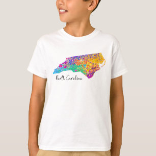 Camiseta Mapa moderno de North Carolina